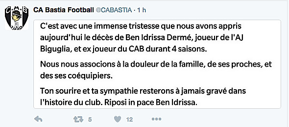 Ben Idrissa Dermé (AJ Biguglia) : La mort sur un terrain de foot