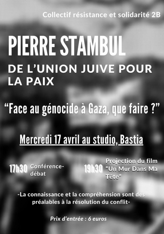 Bastia :  Conférence de Pierre Stambul ce mercredi
