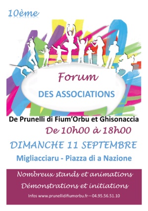 10 ème forum des associations de Ghisonaccia et Prunelli dimanche à Migliacciaru 