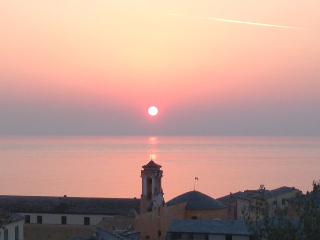 Bastia : Soleil levant sur le clocheton du Palais des Gouverneurs