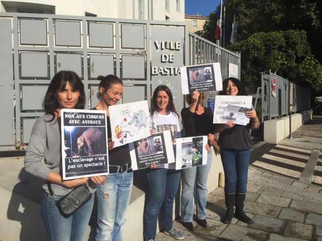 Bastia : Une manifestation anti-cirque avec animaux sauvages Bastia : Une manifestation anti-cirque avec animaux sauvages