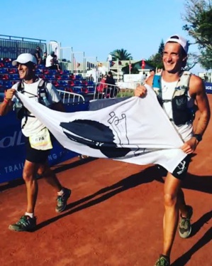 Pierre Layachi (388e) et Marc-Antoine Pierlovisi (387e) à l'arrivée des 167 km Pierre Layachi (388e) et Marc-Antoine Pierlovisi (387e) à l'arrivée des 167 km