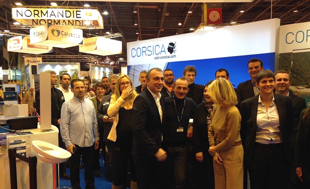 Le stand Corsica au beau milieu du salon nautique de Paris