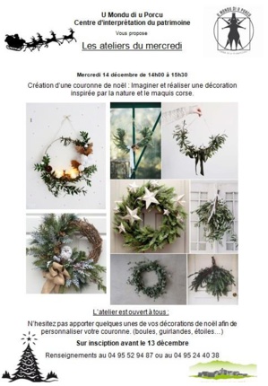 Cozzano : Confection d'une couronne de Noël Cozzano : Confection d'une couronne de Noël