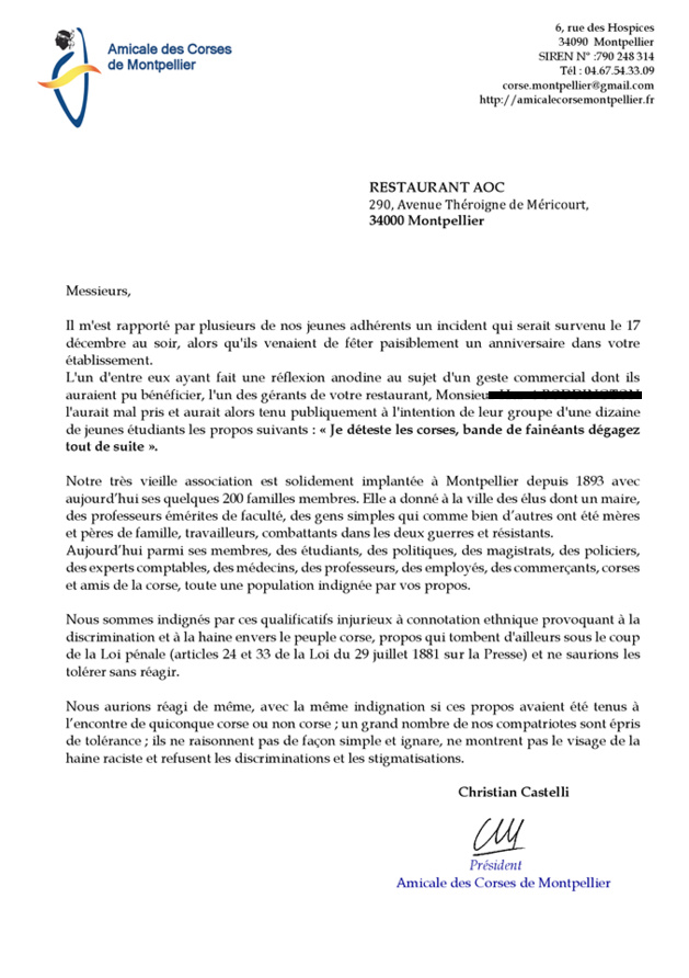 Montpellier : "Je déteste les Corses. Bandes de fainéants, dégagez tout de suite !" Montpellier : "Je déteste les Corses. Bandes de fainéants, dégagez tout de suite !"