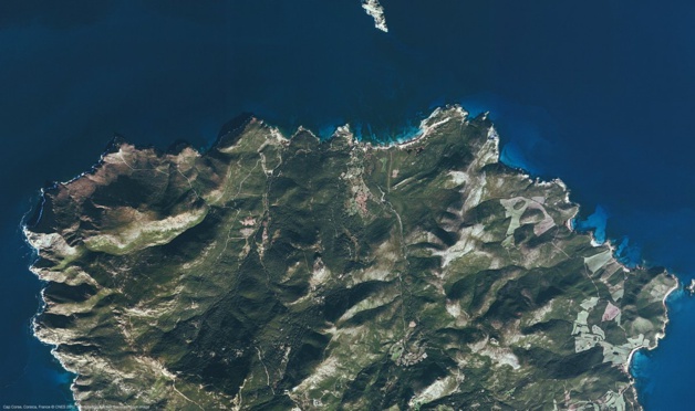 La Corse vue depuis l'espace