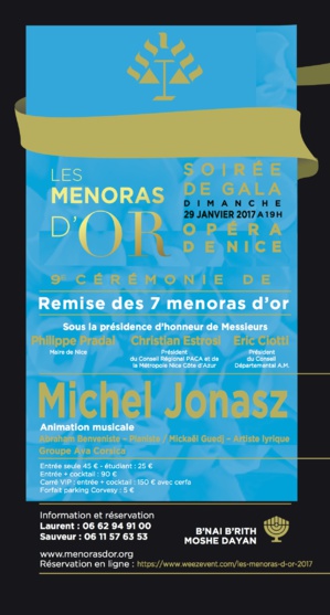 Nice : Les Menoras d'or rendront hommage à la Corse Nice : Les Menoras d'or rendront hommage à la Corse