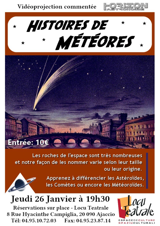 Ajaccio : Vidéoprojection  commentée  « Histoires de météores »
