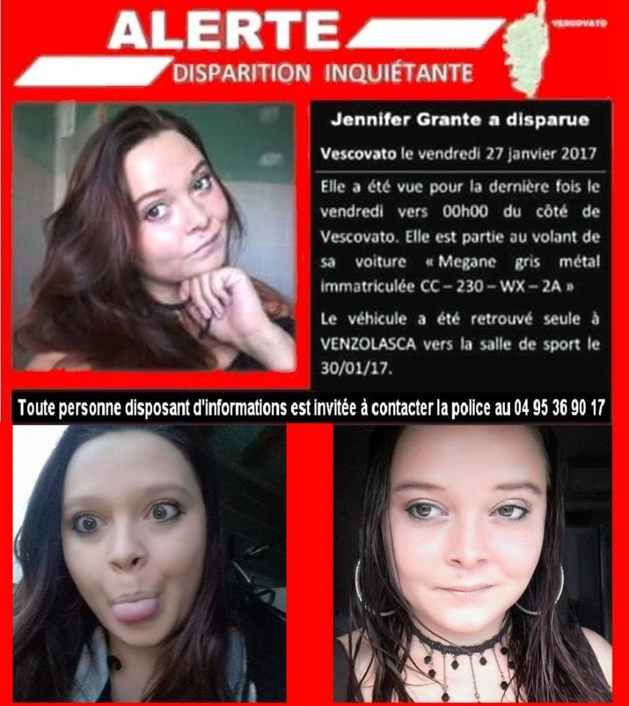 U Viscuvatu : Toujours pas de nouvelles de Jennifer Grante disparue depuis plus d'une d'une semaine U Viscuvatu : Toujours pas de nouvelles de Jennifer Grante disparue depuis plus d'une d'une semaine
