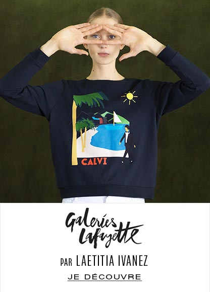 Paris : Les Galeries Lafayette affichent Calvi avec la collection de Laëtitia Ivanez