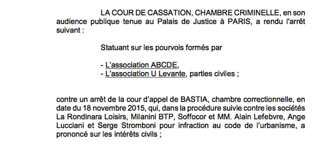 Village vacances de Rundinara : L’action en démolition relancée Village vacances de Rundinara : L’action en démolition relancée