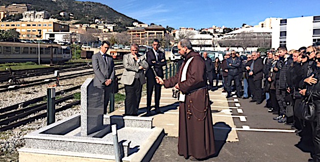 Une stèle à la mémoire de Charles Andreani inaugurée à la gare de Bastia