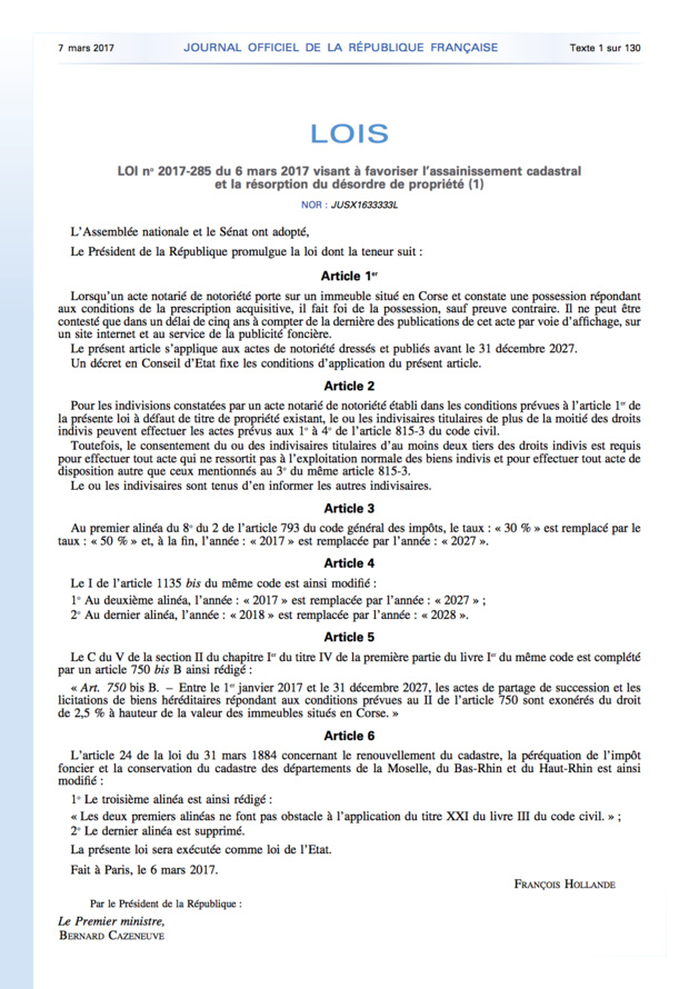 La loi sur le désordre foncier est promulguée et applicable : "La Corse dispose de 10 ans pour s’organiser"
