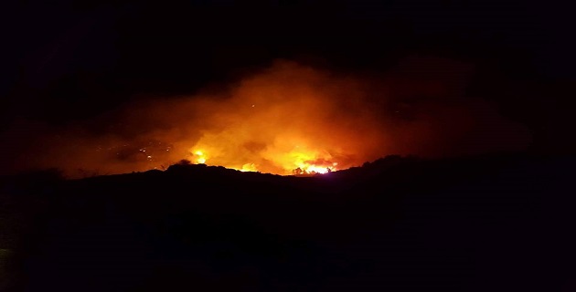 Bastelica : Reprise importante du feu en début de matinée. 300 ha parcourus