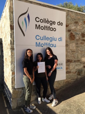 Trois élèves du Collège de Moltifao à l'honneur Trois élèves du Collège de Moltifao à l'honneur