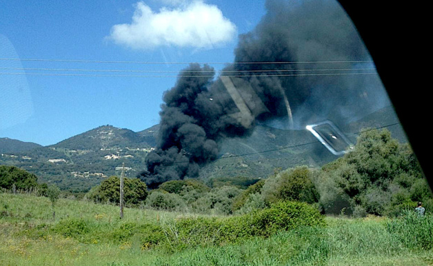 Ajaccio : Une ancienne savonnerie s'embrase au Pantanu Ajaccio : Une ancienne savonnerie s'embrase au Pantanu