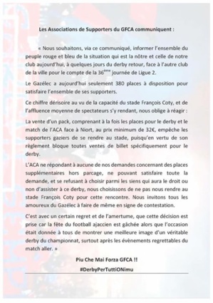 Derby ACA-GFCA : Les supporters Gaziers mécontents Derby ACA-GFCA : Les supporters Gaziers mécontents