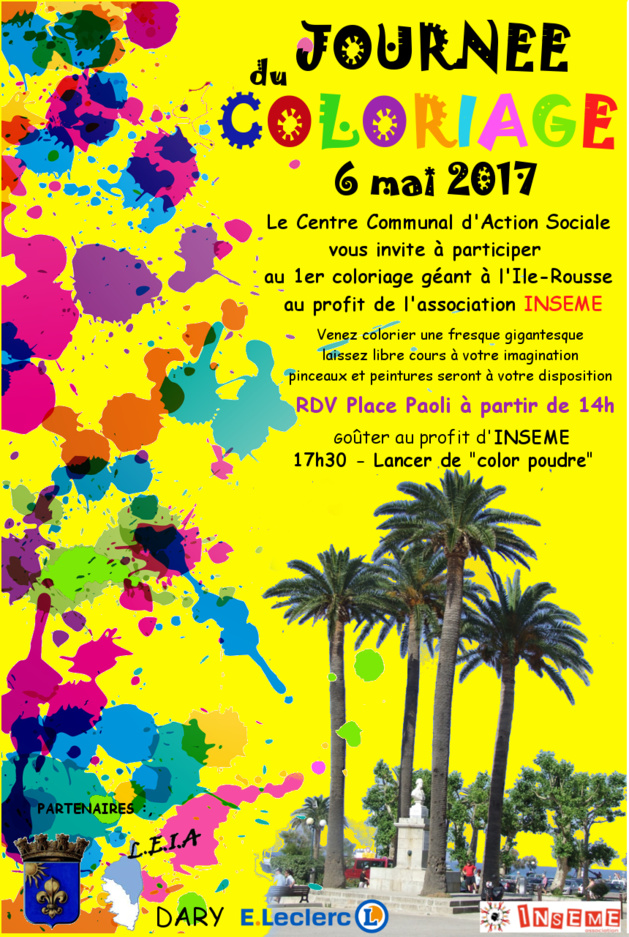 Journée du coloriage le 3 juin à L'Ile-Rousse Journée du coloriage le 3 juin à L'Ile-Rousse