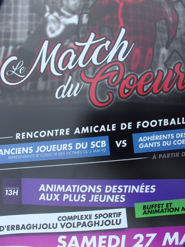 Football : « Match du cœur » le 27 Mai à Bastia