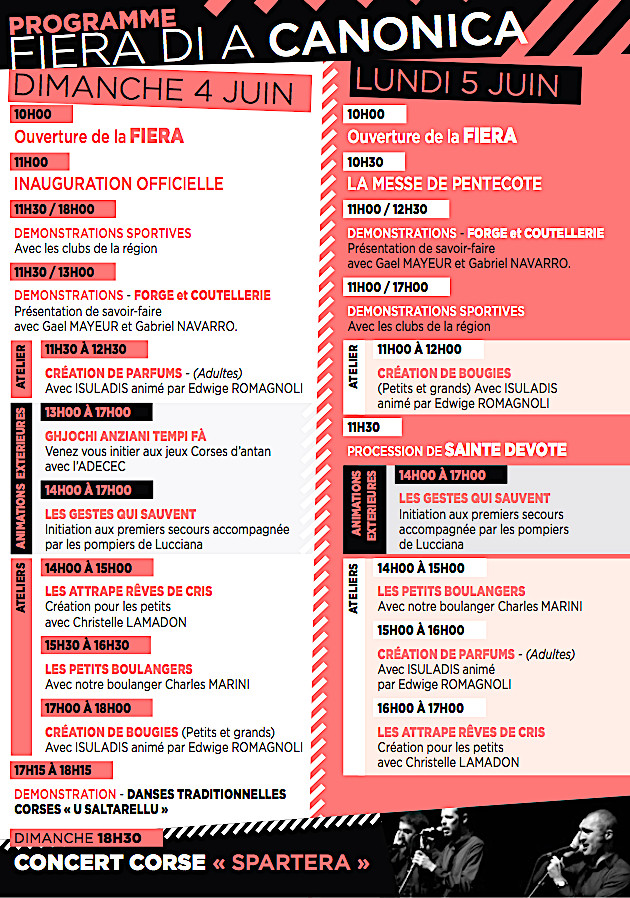 Dumenica è luni, 119ema Fiera di a Canonica in Lucciana