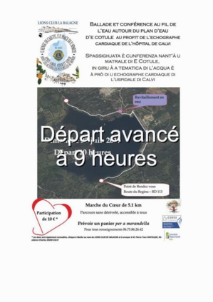 "Marche pour le cœur" au profit du centre hospitalier Calvi-Balagne "Marche pour le cœur" au profit du centre hospitalier Calvi-Balagne
