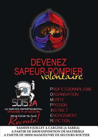 SDIS: promotion du volontariat au sein du corps des Sapeurs Pompiers à Cargese