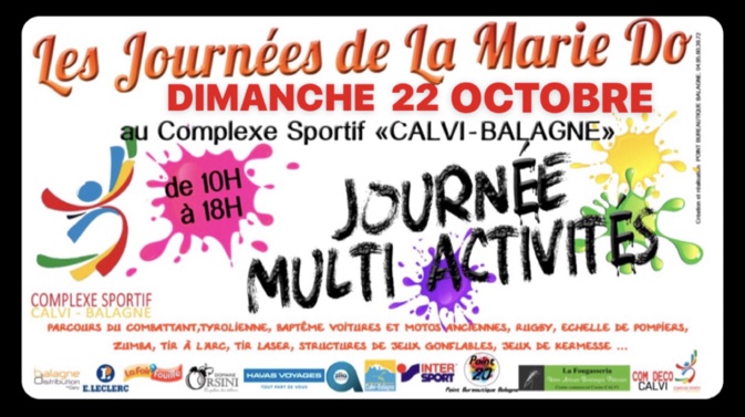 Journée de la Marie-Do le 22 octobre au complexe sportif Calvi-Balagne Journée de la Marie-Do le 22 octobre au complexe sportif Calvi-Balagne