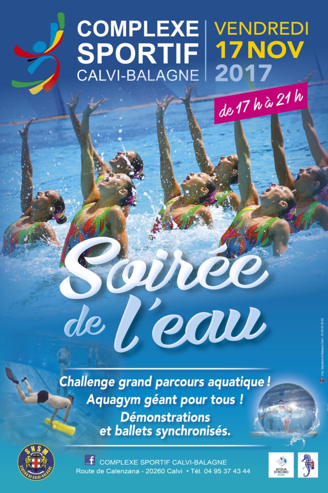 Soirée de l'eau le 17 novembre au Complexe Sportif Calvi-Balagne Soirée de l'eau le 17 novembre au Complexe Sportif Calvi-Balagne