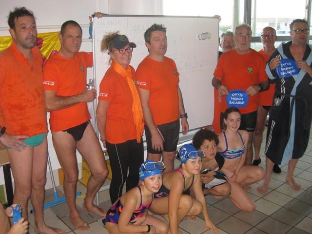 Fil rouge du Téléthon : Superbe exploit de natation pour la SNSM et les poussins du  CN Calvi-Balagne