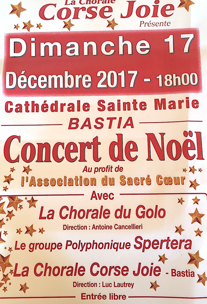Bastia : Concert de Noël au profit de l'association "La Maison du Sacré Coeur Bastia : Concert de Noël au profit de l'association "La Maison du Sacré Coeur