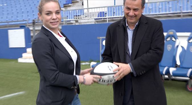 Romane Ménager avec François Tatti, président de la CAB : Déjà à l'aise à Furiani. Romane Ménager avec François Tatti, président de la CAB : Déjà à l'aise à Furiani.