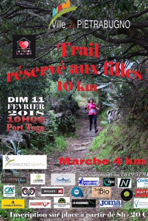 La 3e édition du Trail réservé aux filles revient le dimanche 10 février à Ville-di-Pietrabugno