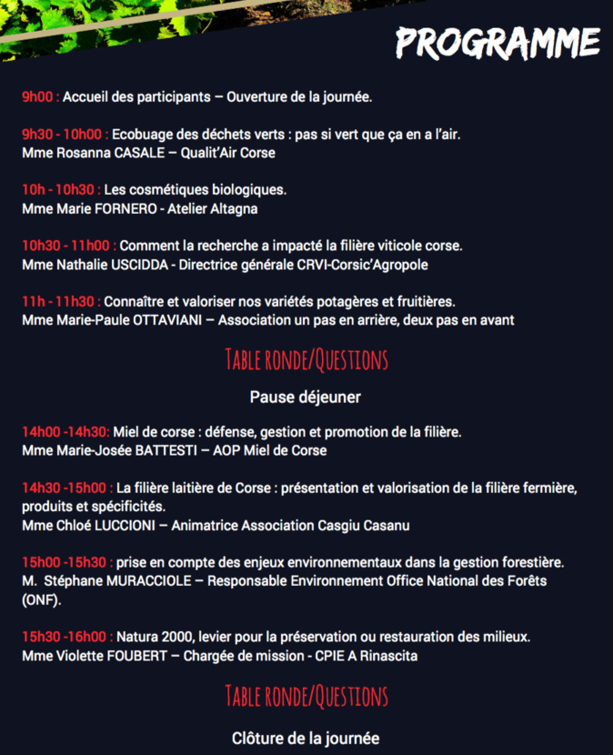 Une journée "Développement Durable, Génie Biologique" à l'IUT de Corse Une journée "Développement Durable, Génie Biologique" à l'IUT de Corse