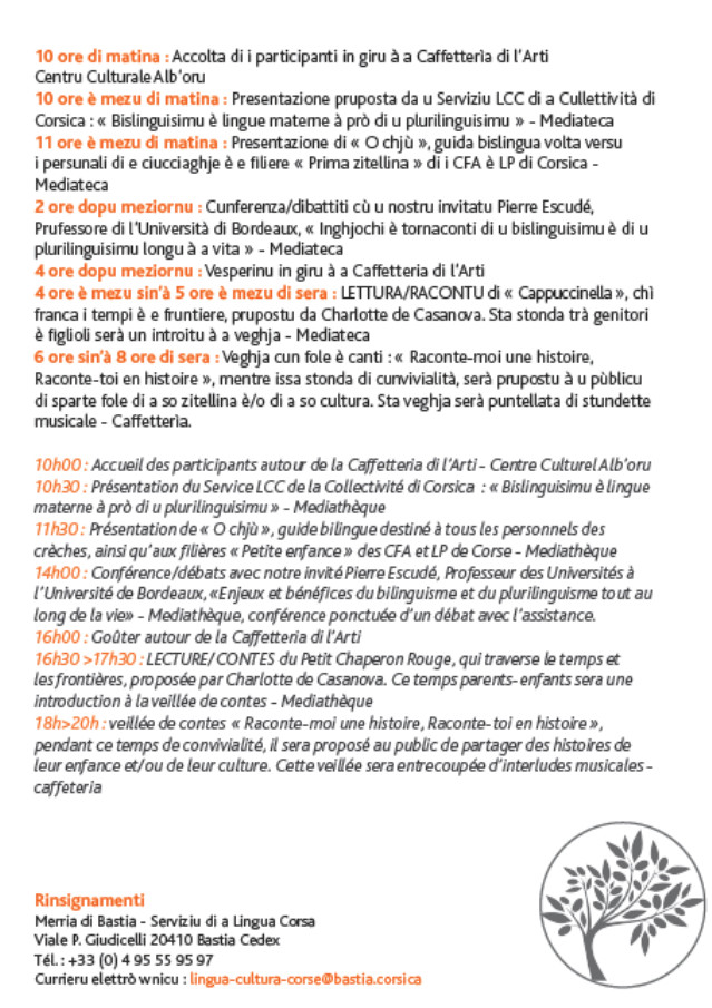 Bastia : Festa di a Lingua Materna