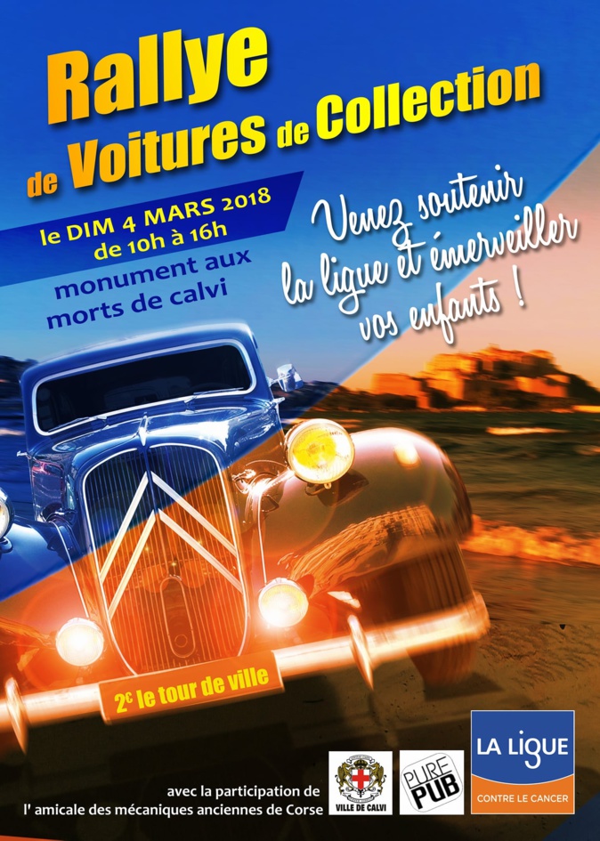 Ligue contre le Cancer : Rallye de voitures de collection à Calvi le 4 mars Ligue contre le Cancer : Rallye de voitures de collection à Calvi le 4 mars
