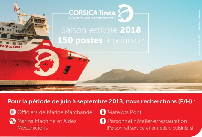 CORSICA linea recrute 150 collaborateurs pour la saison estivale 2018 CORSICA linea recrute 150 collaborateurs pour la saison estivale 2018