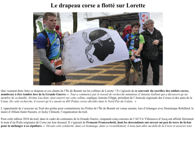 Notre-Dame-de-Lorette : Le trail qui a rendu hommage aux Poilus corses… Notre-Dame-de-Lorette : Le trail qui a rendu hommage aux Poilus corses…