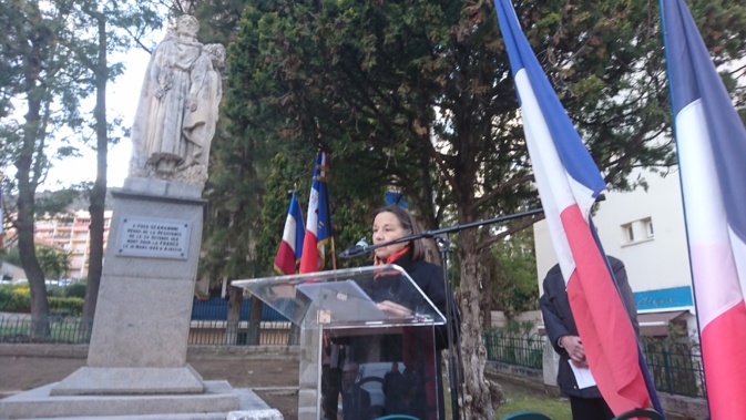 Andrée Vesperini a retracé brièvement le parcours du jeune résistant corse. Andrée Vesperini a retracé brièvement le parcours du jeune résistant corse.