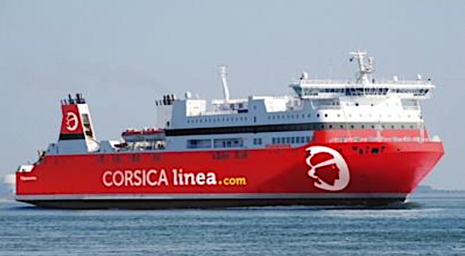 L’Euroferry Corfù - futur Vizzavona - aux couleurs de CORSICA linea (Photo montage)