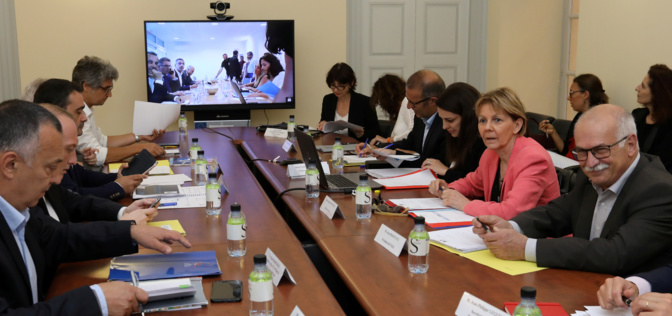 La préfète de Corse et les élus en visio-conference avec Bastia (Photos MJT) La préfète de Corse et les élus en visio-conference avec Bastia (Photos MJT)