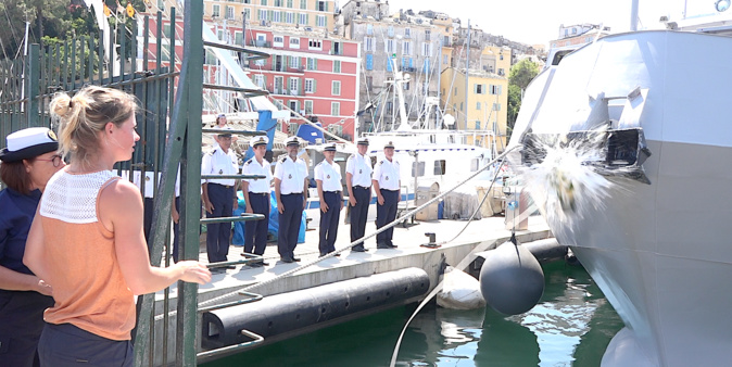 Bastia : La championne olympique Marie Dorin-Habert, marraine de "Libecciu" la nouvelle vedette des Douanes Bastia : La championne olympique Marie Dorin-Habert, marraine de "Libecciu" la nouvelle vedette des Douanes