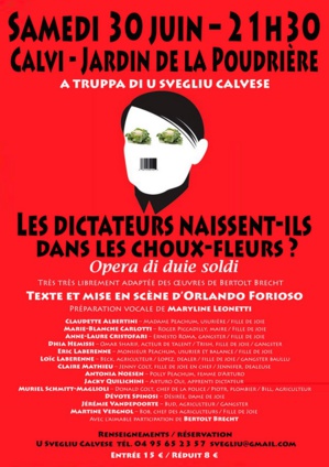 "Les dictateurs naissent-ils dans les choux fleurs ?" à Calvi le 30 juin "Les dictateurs naissent-ils dans les choux fleurs ?" à Calvi le 30 juin