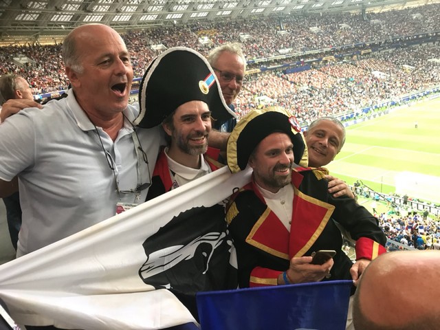 La bannière corse au stade Loujniki de Moscou