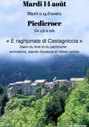 E raghjunate di Castagniccia : Un salon du livre et du patrimoine de Corse à Piedicroce E raghjunate di Castagniccia : Un salon du livre et du patrimoine de Corse à Piedicroce