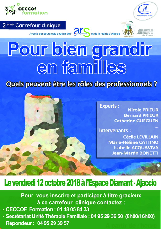 Deuxième carrefour clinique du centre hospitalier départementale de Csteluccio et du CECCOF: « Pour bien grandir en familles, quels rôles pour les professionnels ? » Deuxième carrefour clinique du centre hospitalier départementale de Csteluccio et du CECCOF: « Pour bien grandir en familles, quels rôles pour les professionnels ? »