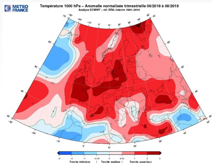 Une masse d'air chaud a stagné tout l'été sur l'Europe du nord