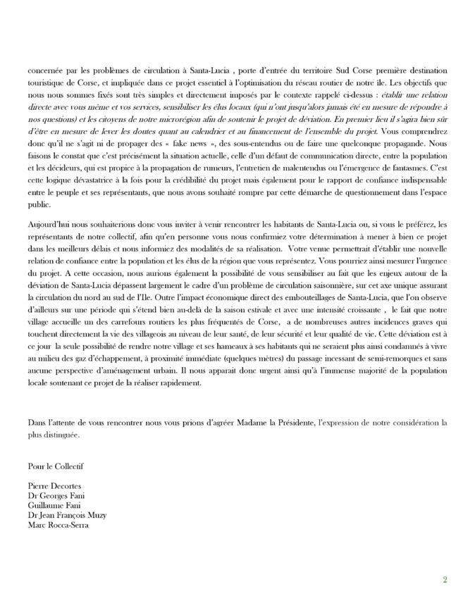 Déviation de Ste Lucie de Porto-Vecchio : La mobilisation du Collectif des habitants continue Déviation de Ste Lucie de Porto-Vecchio : La mobilisation du Collectif des habitants continue