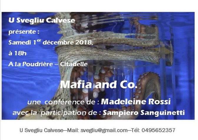 Mafia and Co : Conférence de Madeleine Rossi le 1er décembre à Calvi