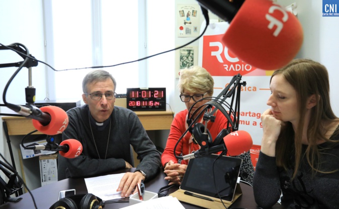 Mgr Olivier de Germay, Annonciade Andreani et Laetitia Pietri (Photo Michel Luccioni)
