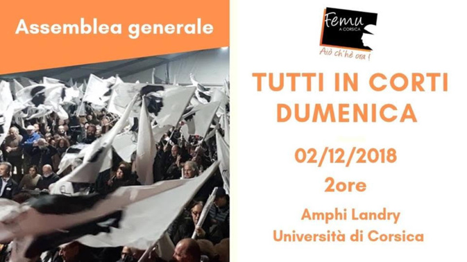 Pudemu : Un appel pour Femu a Corsica ce dimanche à Corti Pudemu : Un appel pour Femu a Corsica ce dimanche à Corti